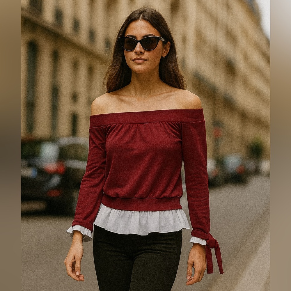 after market off shoulder blouse June sale
